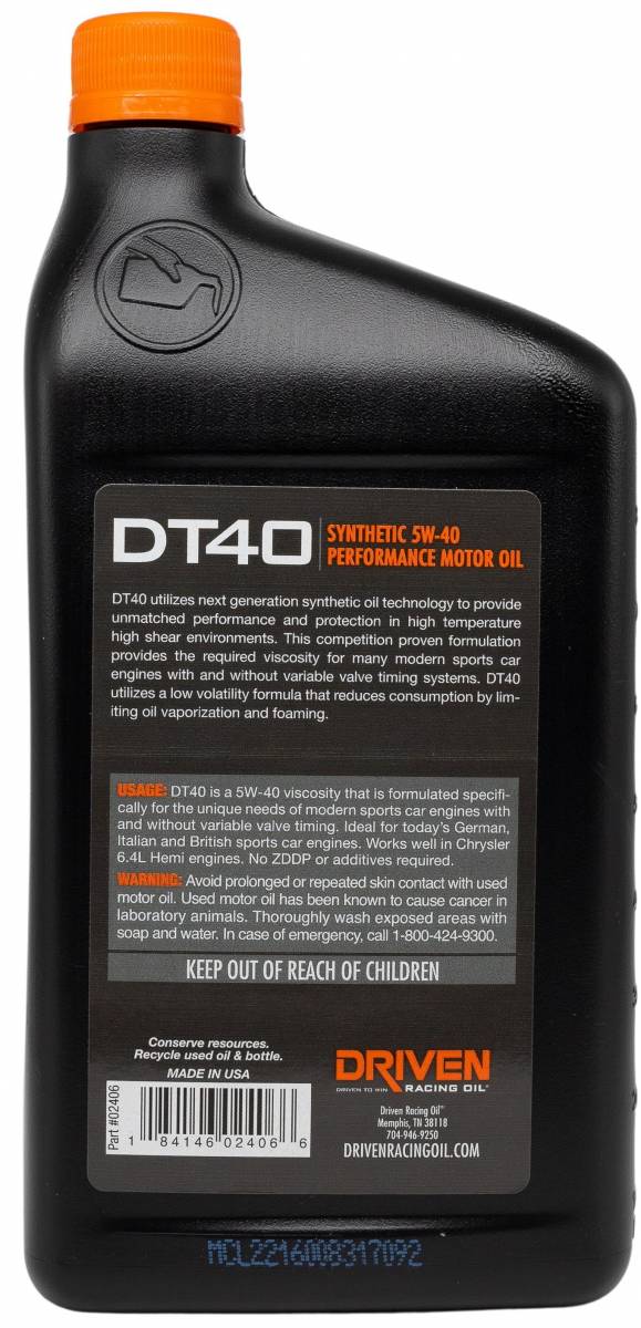 DT40 5W-40 Synthetic Street Performance Oil