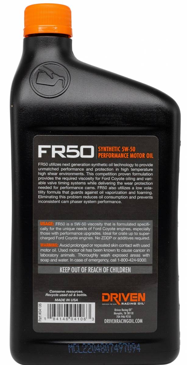 FR50 5W-50 Synthetic Street Performance Oil