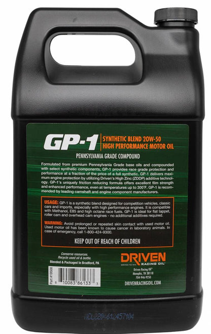 GP-1 20W-50 Synthetic Blend High Performance Oil - Gallon