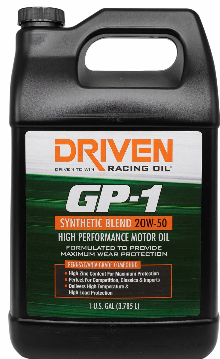 High Performance Racing Engine Oil GP-1 20W-50 Synthetic Blend High Performance Oil - Gallon – Driven ...