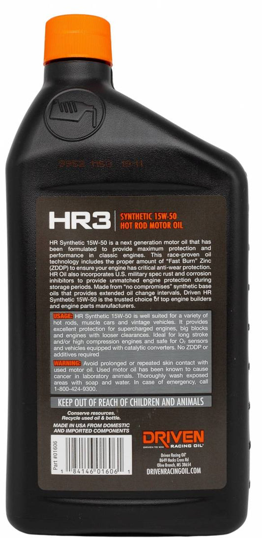 Driven Racing Oil HR2 10W-30 Conventional Hot Rod Motor Oil 1 Quart Single 02006 Driven Racing Oil HR2 10W-30 Conventional Hot Rod Motor Oil 1 Quart Single 02006
