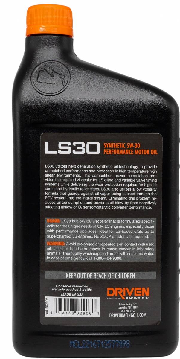 LS30 5W-30 Synthetic Street Performance Oil