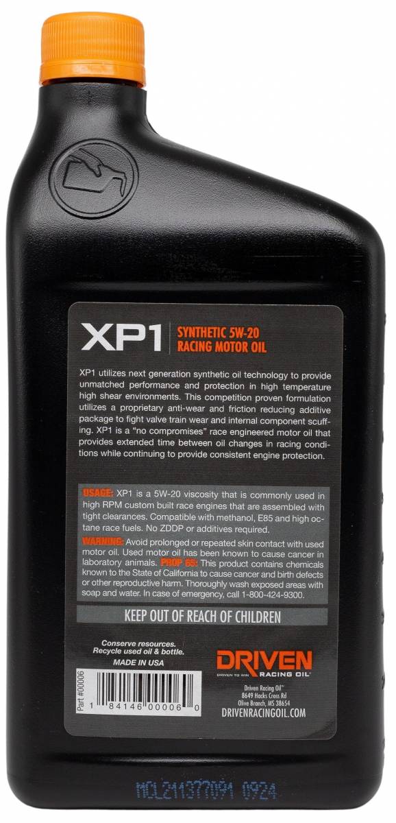 Driven Racing Oil Sticker XP1 5W-20 Synthetic Racing Oil – Driven Racing Oil Australia
