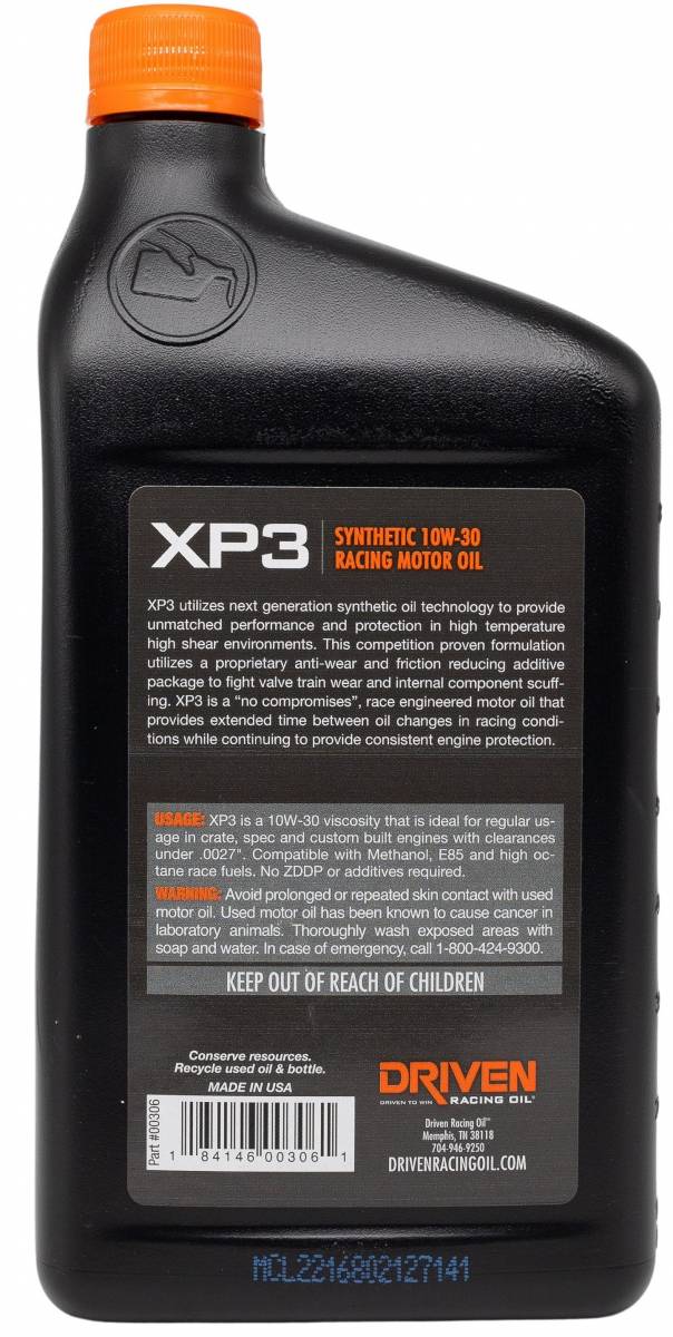 XP3 10W-30 Synthetic Racing Oil