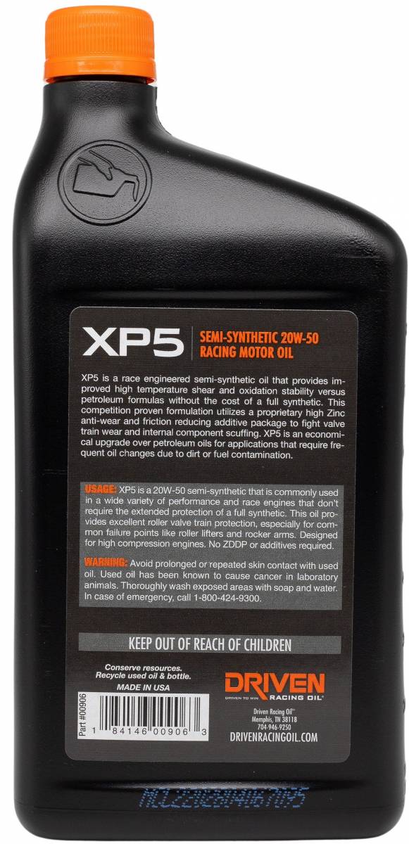 XP5 20W-50 Semi-Synthetic Racing Oil